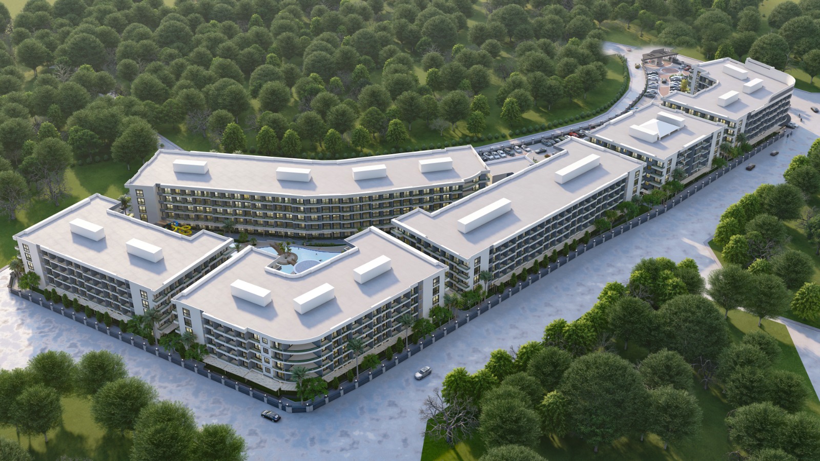 Luxuriöse 1+1-Wohnung zum Verkauf in Mitanni Garden, Erdemli, Mersin
