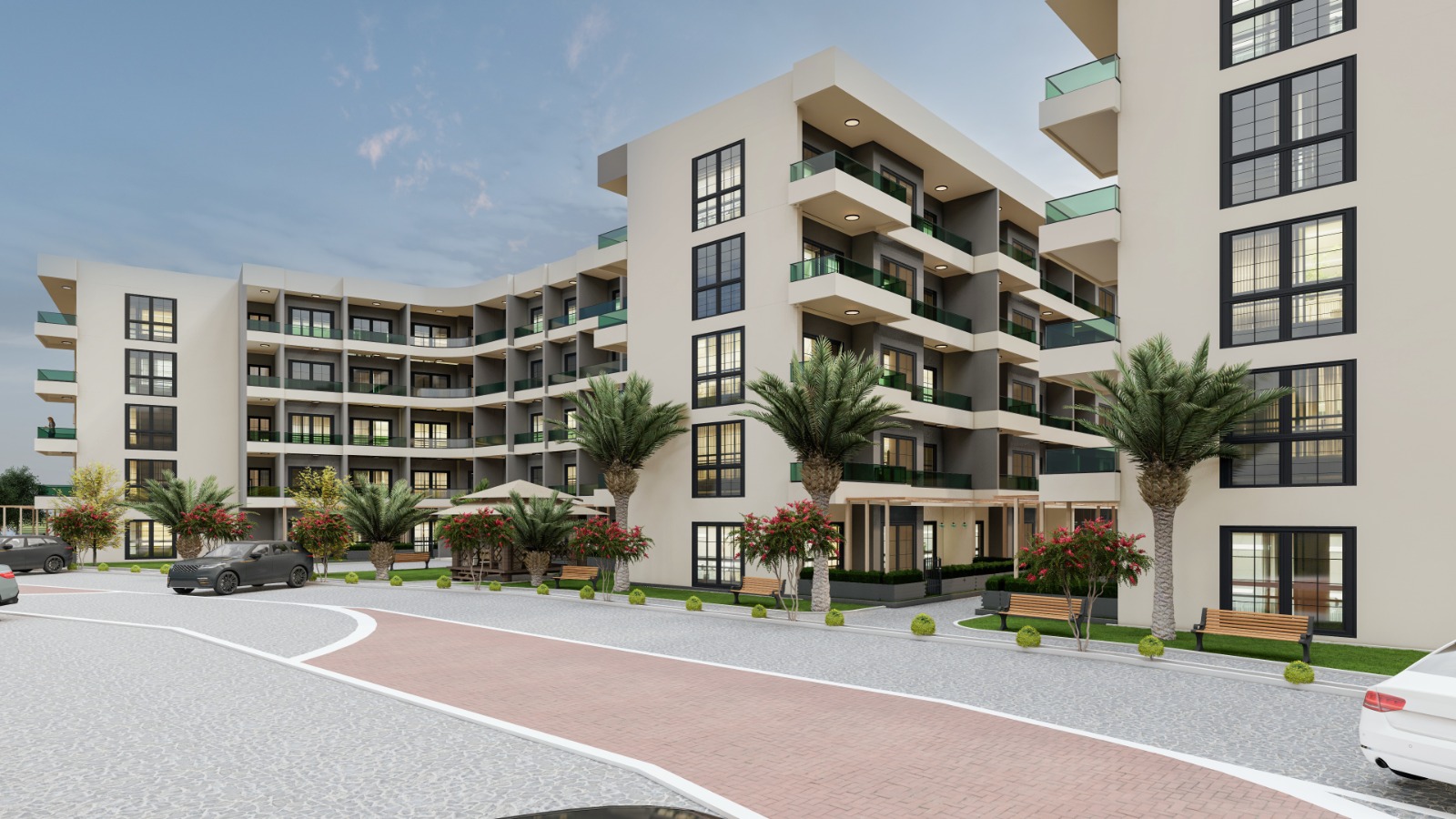 Luxuriöse 1+1-Wohnung zum Verkauf in Mitanni Garden, Erdemli, Mersin