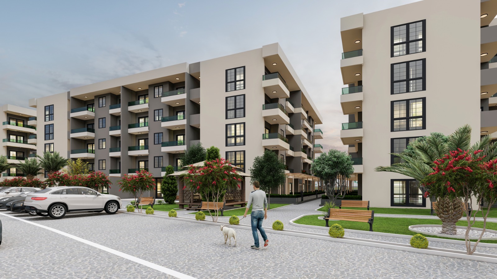 Luxuriöse 1+1-Wohnung zum Verkauf in Mitanni Garden, Erdemli, Mersin