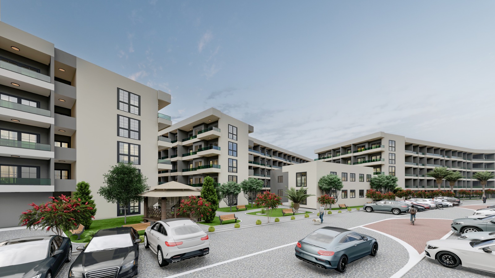 Luxuriöse 1+1-Wohnung zum Verkauf in Mitanni Garden, Erdemli, Mersin