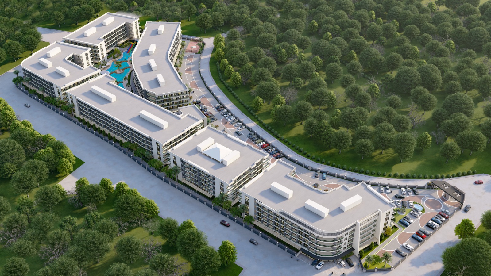 Luxuriöse 1+1-Wohnung zum Verkauf in Mitanni Garden, Erdemli, Mersin