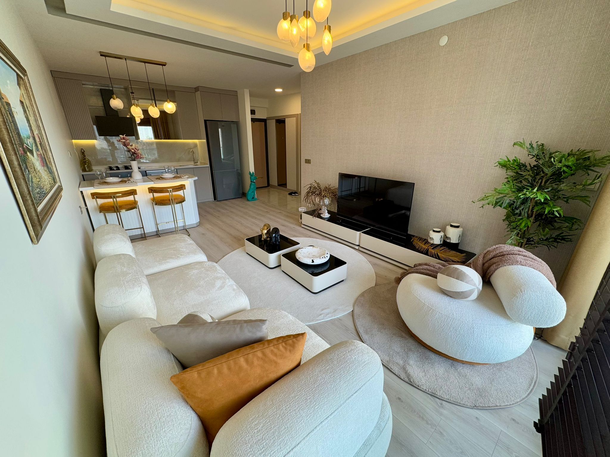 Luxuriöse 1+1-Wohnung zum Verkauf in Mitanni Garden, Erdemli, Mersin